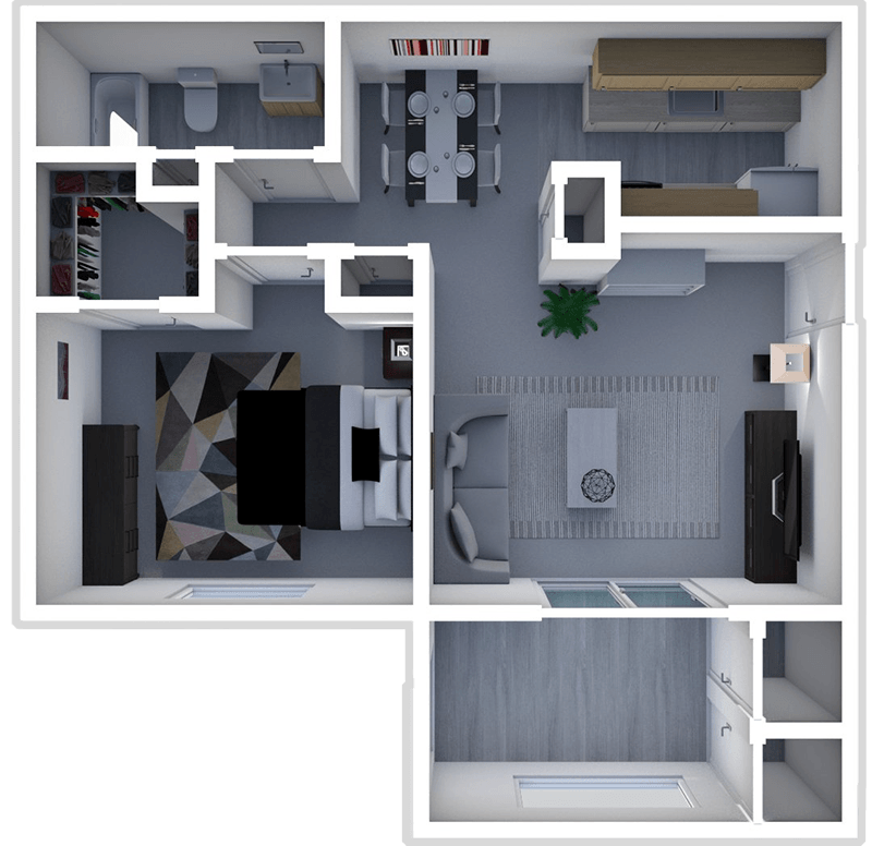 1 bed Commodore - Lower floor plan